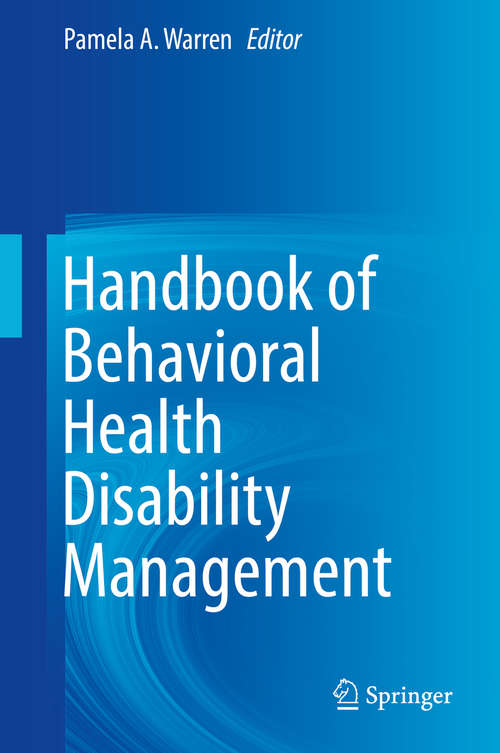 Book cover of Handbook of Behavioral Health Disability Management: Innovations In Prevention And Management