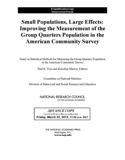 Book cover of Small Populations, Large Effects