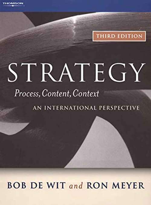 Book cover of Strategy: Process, Content, Context--an International Perspective (Third Edition)