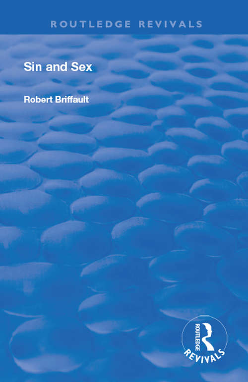 Book cover of Sin and Sex (Routledge Revivals)