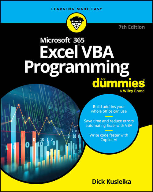 Book cover of Microsoft 365 Excel VBA Programming For Dummies