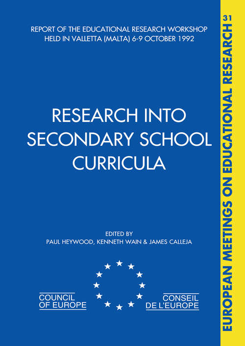 Book cover of Research into Secondary School Curricula