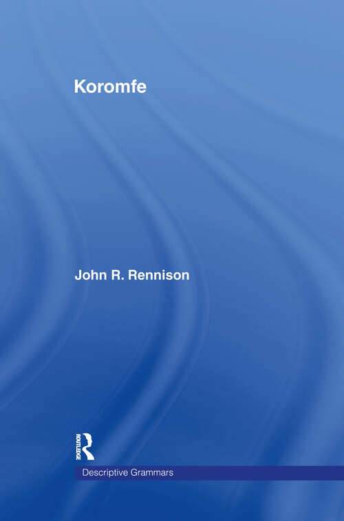 Book cover of Koromfe (Descriptive Grammars)
