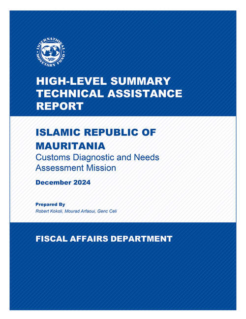 Book cover of Islamic Republic of Mauritania: Customs diagnostic and needs assessment mission