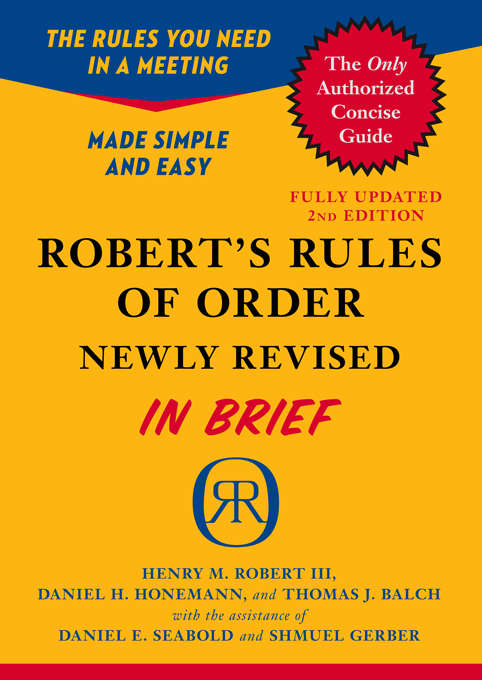 Book cover of Robert's Rules of Order Newly Revised in Brief