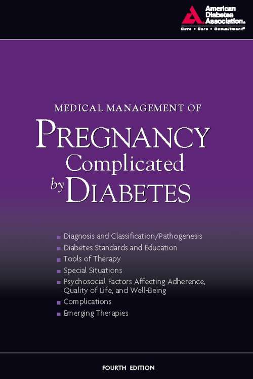 Book cover of Medical Management of Pregnancy Complicated by Diabetes