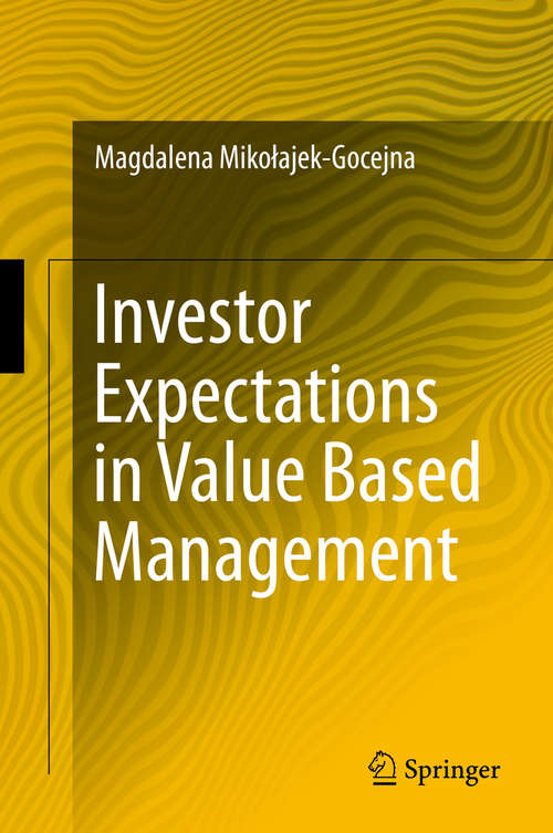 Book cover of Investor Expectations in Value Based Management