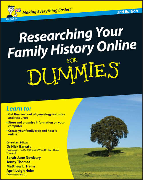 Book cover of Researching Your Family History Online For Dummies