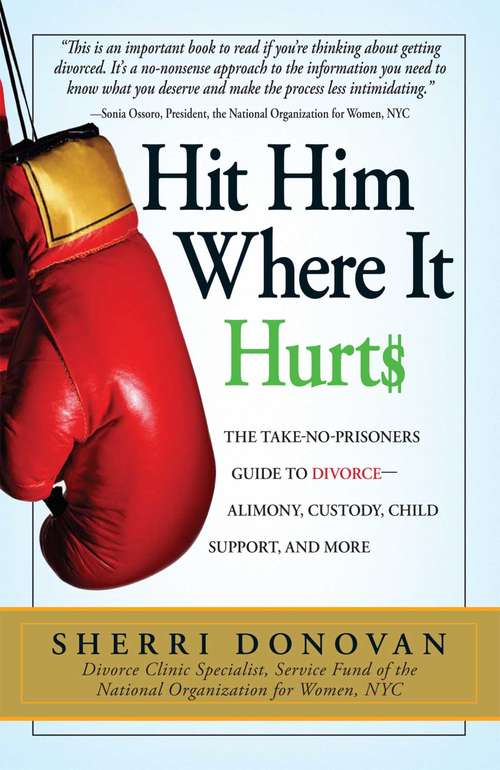 Book cover of Hit Him Where It Hurts: The Take-No-Prisoners Guide to Divorce--Alimony, Custody, Child Support, and More