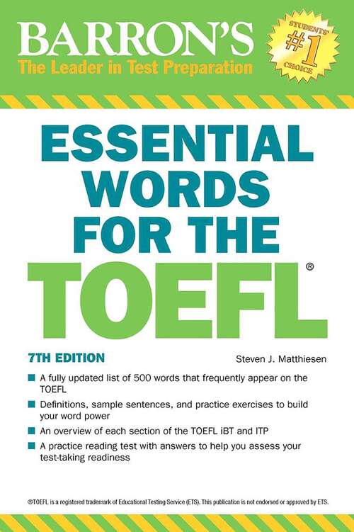 Book cover of Essential Words for the Toefl, 7th edition (Barron's Essential Words Ser.)