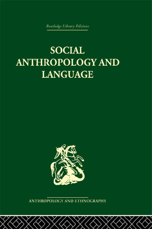 Book cover of Social Anthropology and Language