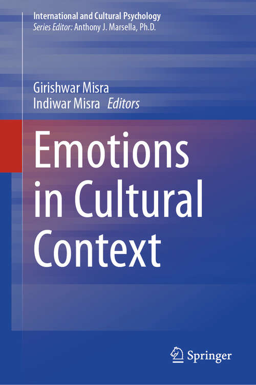 Book cover of Emotions in Cultural Context (2024) (International and Cultural Psychology)