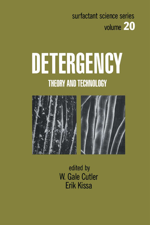 Book cover of Detergency: Theory and Technology