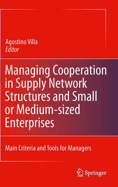 Book cover of Managing Cooperation in Supply Network Structures and Small or Medium-sized Enterprises