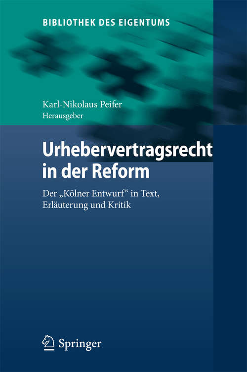 Book cover of Urhebervertragsrecht in der Reform