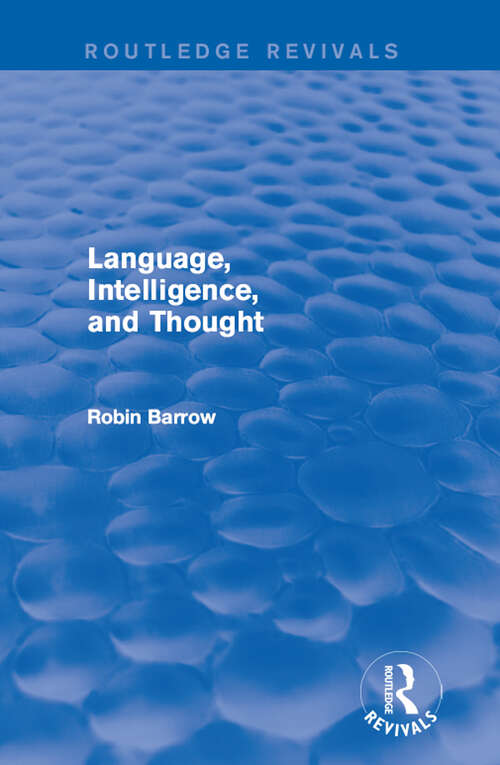 Book cover of Language, Intelligence, and Thought (Routledge Revivals)