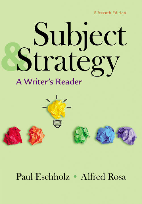 Book cover of Subject and Strategy: A Writer's Reader (15)