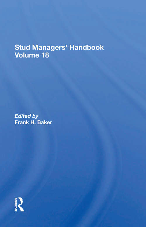 Book cover of Stud Managers' Handbook, Vol. 18