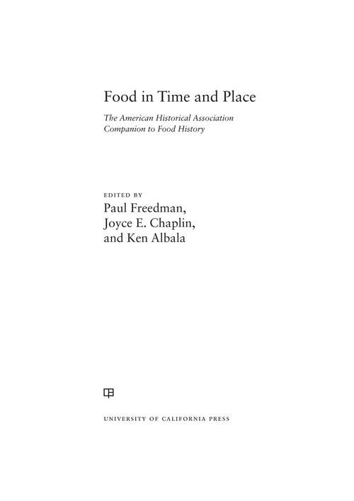 Book cover of Food in Time and Place