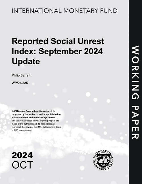 Book cover of Reported Social Unrest Index: September 2024 Update