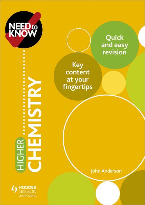 Book cover of Need to Know: Higher Chemistry Epub