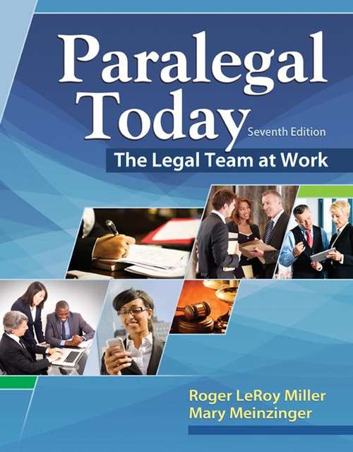 Book cover of Paralegal Today: The Legal Team at Work (Seventh Edition)