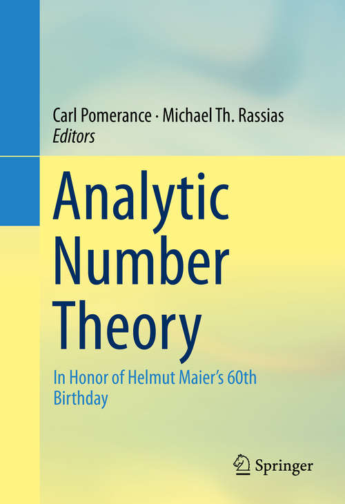 Book cover of Analytic Number Theory: In Honor of Helmut Maier’s 60th Birthday