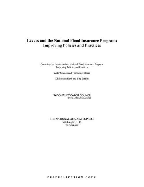 Book cover of Levees and the National Flood Insurance Program