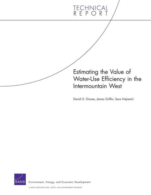 Book cover of Estimating the Value of Water-Use Efficiency in the Intermountain West