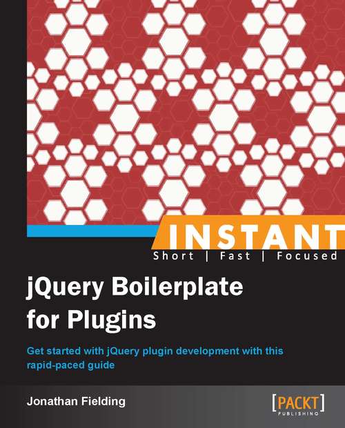 Book cover of Instant jQuery Boilerplate for Plugins