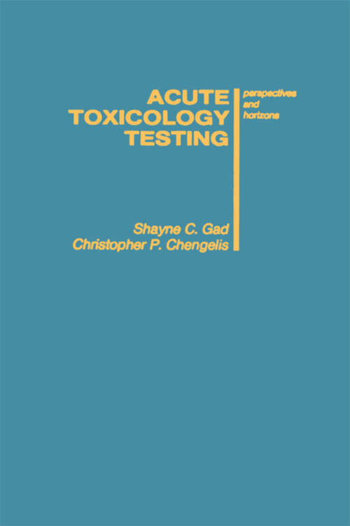 Book cover of Acute Toxicology Testing: Perspectives and Horizons (1)