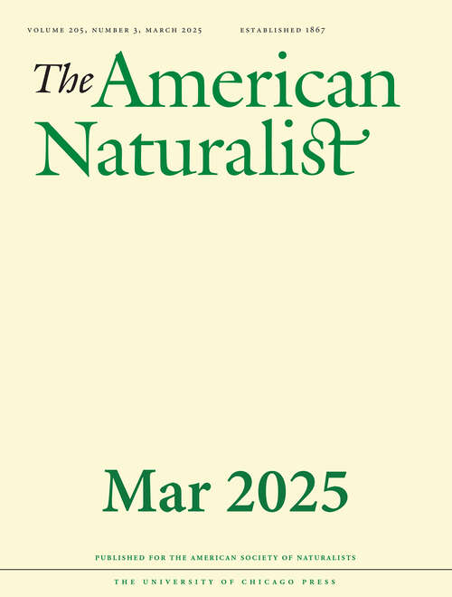 Book cover of The American Naturalist, volume 205 number 3 (March 2025)