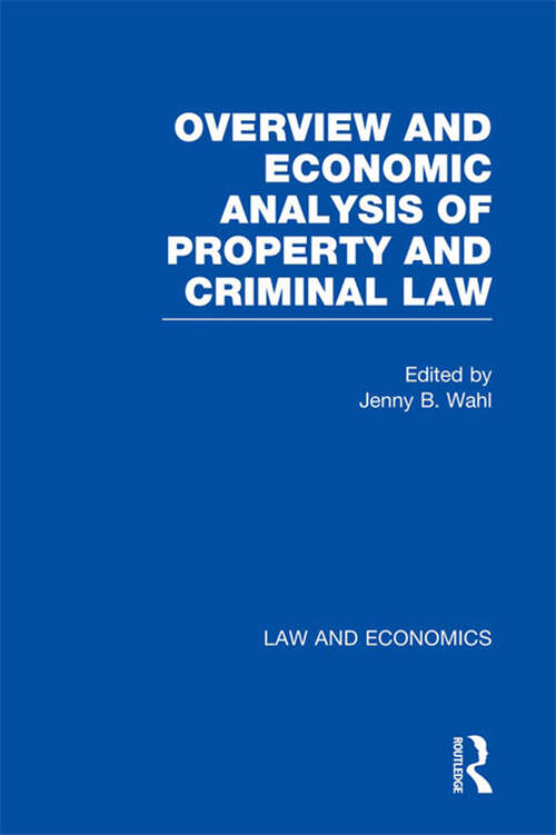 Book cover of Law and Economics (Law And Economics Ser. #1)