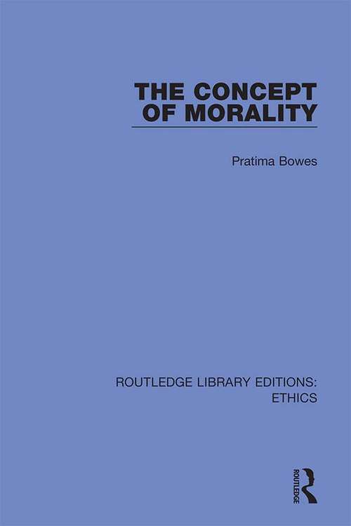 Book cover of The Concept of Morality