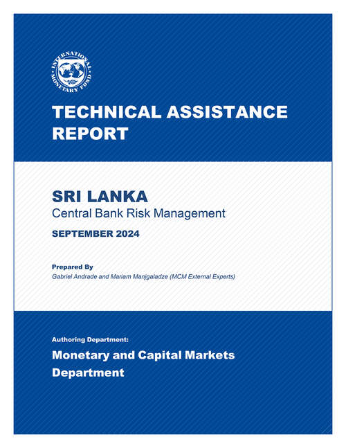 Book cover of Sri Lanka: Technical Assistance Report-Central Bank Risk Management