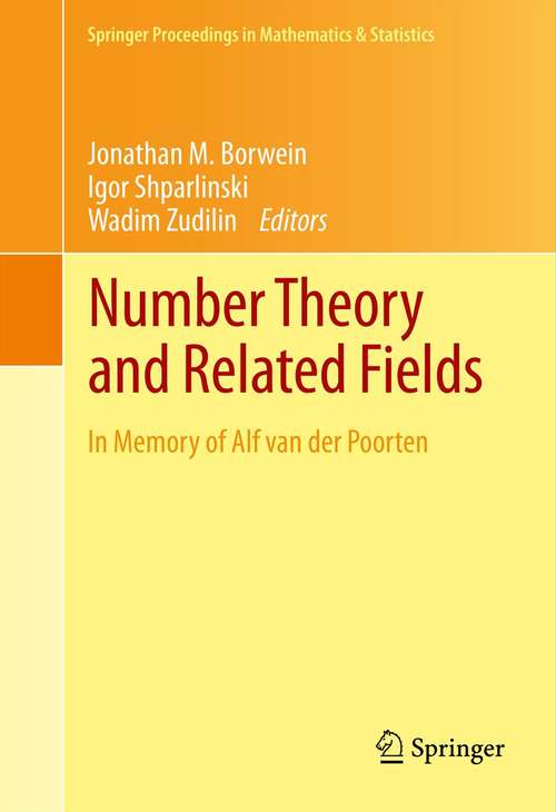 Book cover of Number Theory and Related Fields