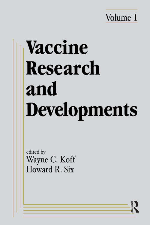 Book cover of Vaccine Research and Development: Volume 1: (Vaccine Research and Developments)