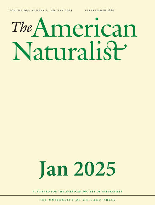 Book cover of The American Naturalist, volume 205 number 1 (January 2025)