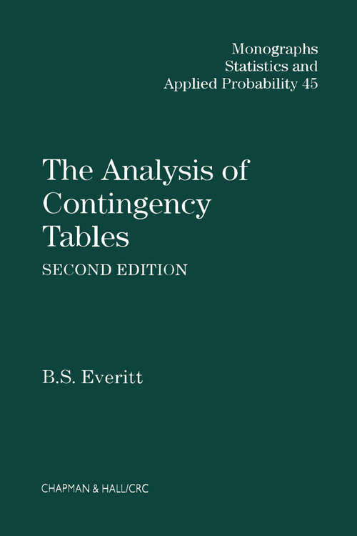 Book cover of The Analysis of Contingency Tables