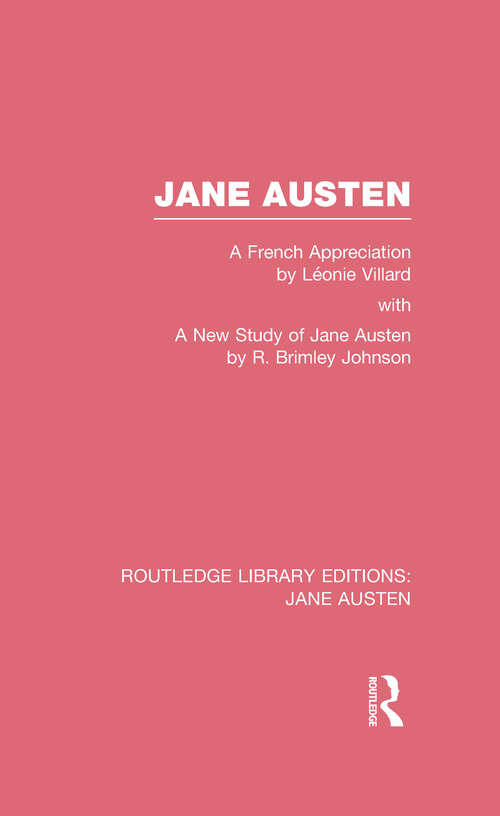 Book cover of Jane Austen: A French Appreciation (Routledge Library Editions: Jane Austen)