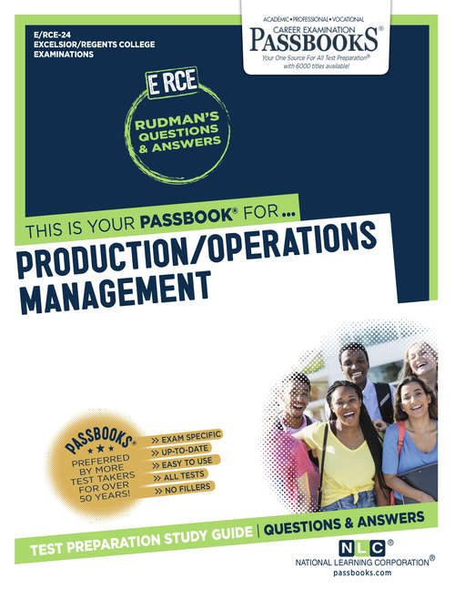 Book cover of PRODUCTION/OPERATIONS MANAGEMENT: Passbooks Study Guide (Excelsior/Regents College Examination Series)