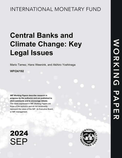 Book cover of Central Banks and Climate Change: Key Legal Issues