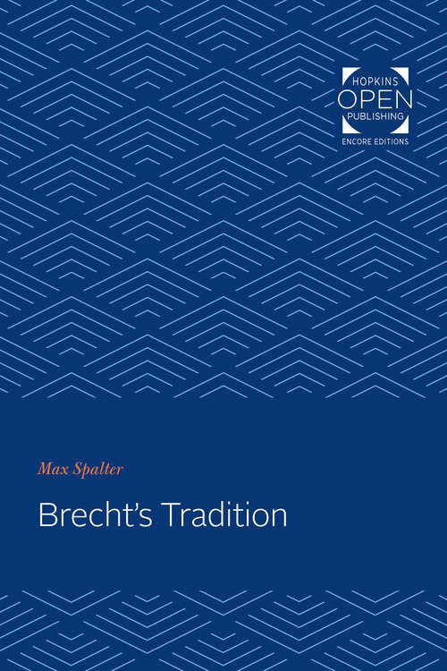 Book cover of Brecht's Tradition