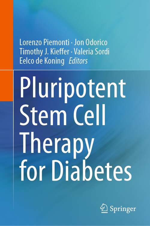 Book cover of Pluripotent Stem Cell Therapy for Diabetes (1st ed. 2023)