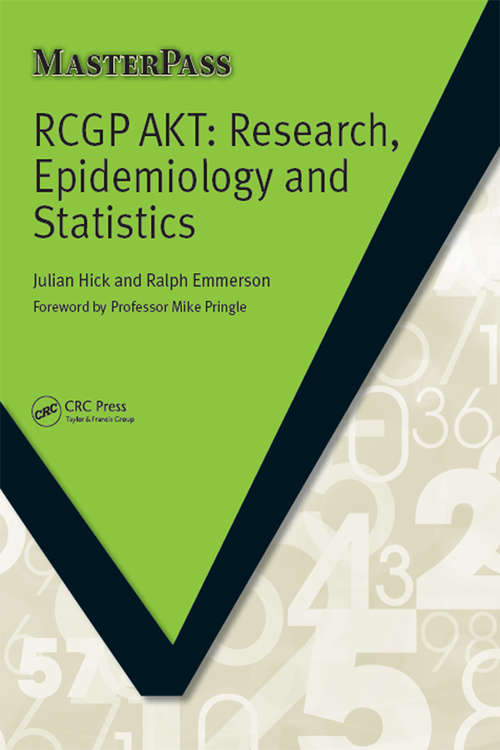 Book cover of RCGP AKT: Research, Epidemiology and Statistics