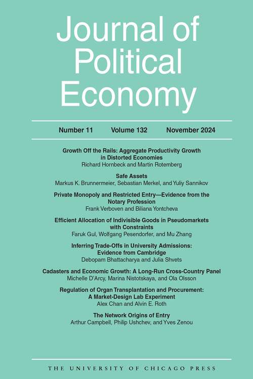 Book cover of Journal of Political Economy, volume 132 number 11 (November 2024)