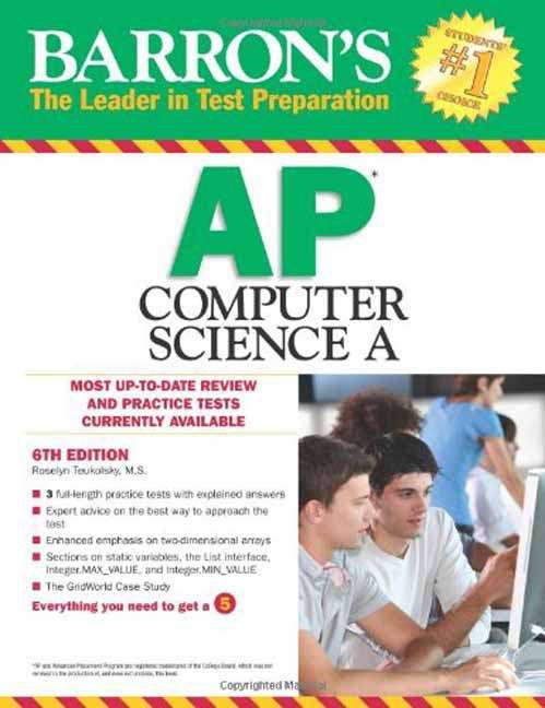 Book cover of Barron's AP Computer Science A (6th Edition)