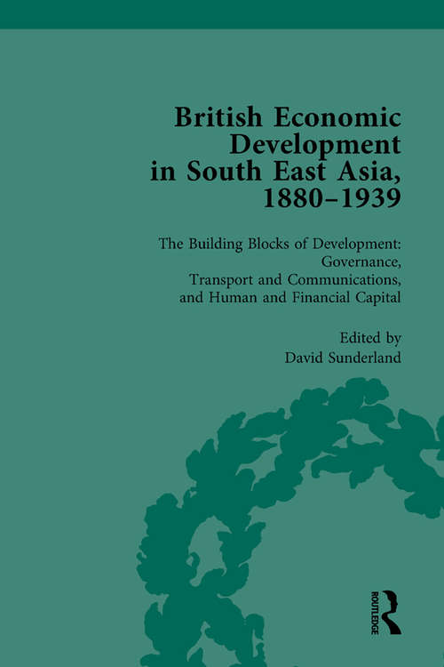 Book cover of British Economic Development in South East Asia, 1880 - 1939, Volume 3