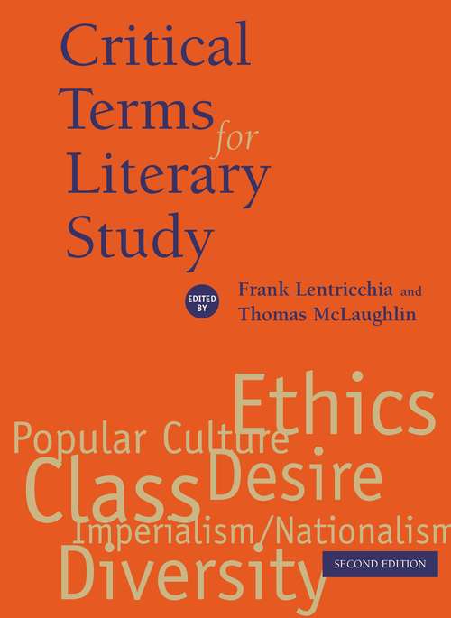 Book cover of Critical Terms for Literary Study