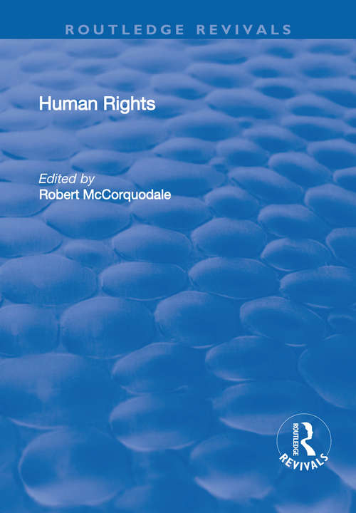 Book cover of Human Rights: Sovereignty, Human Rights And The Self-determination Of Peoples (Routledge Revivals Ser.)